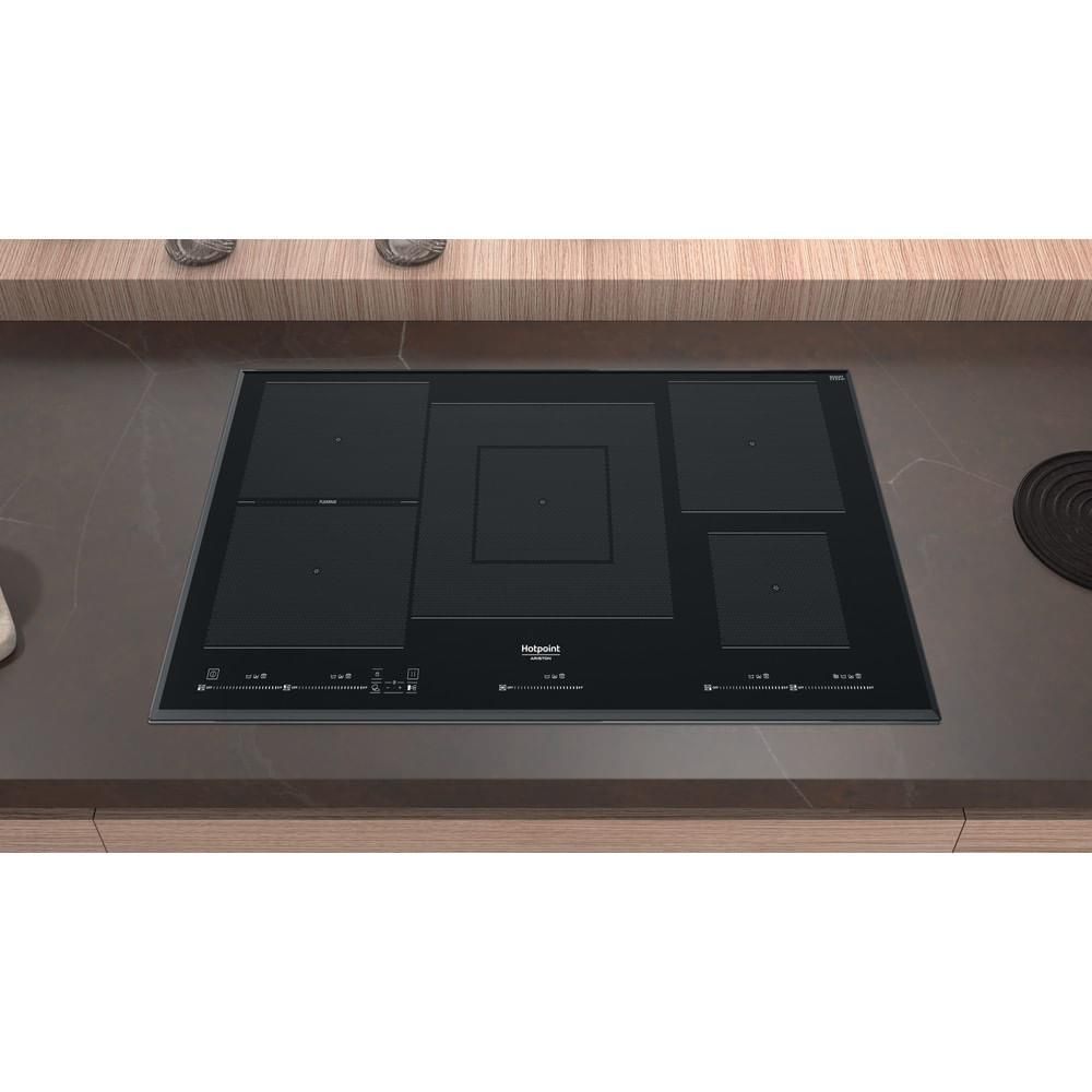 Hotpoint HT 1090 BA Piano Cottura da Incasso Induzione 90 cm 5 Zone Flexi Duo Vetro Nero Limitatore di Potenza