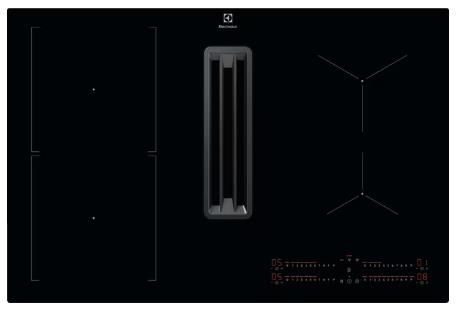 Electrolux KCD83443CK Serie 600 Piano cottura a induzione con cappa aspirante integrata cm. 80 vetroceramica nero