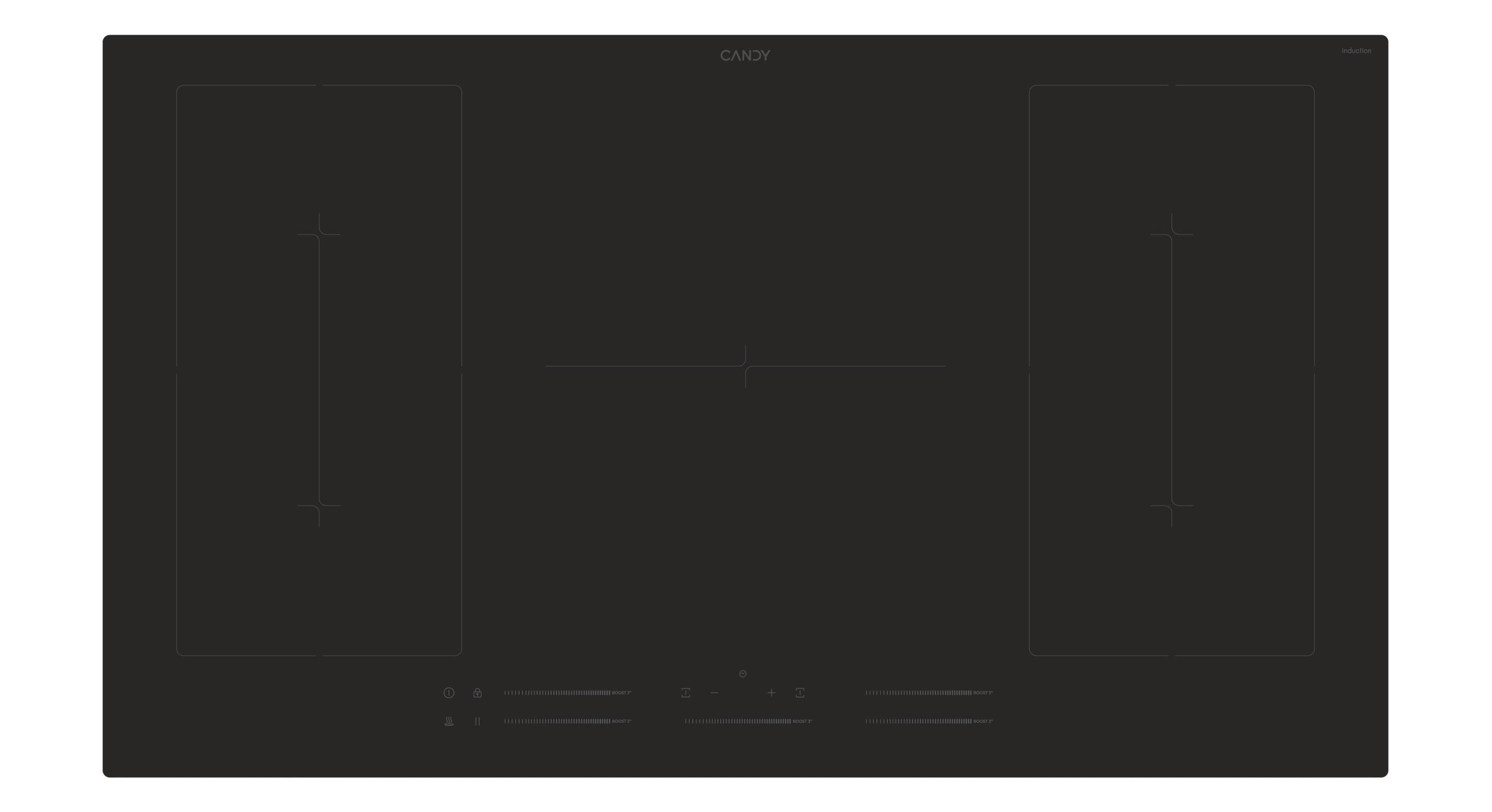 Candy CIFS954MCTT Piano Cottura ad Induzione da 90cm Doppia Zona Twin 1 Zona Controllo Multislider