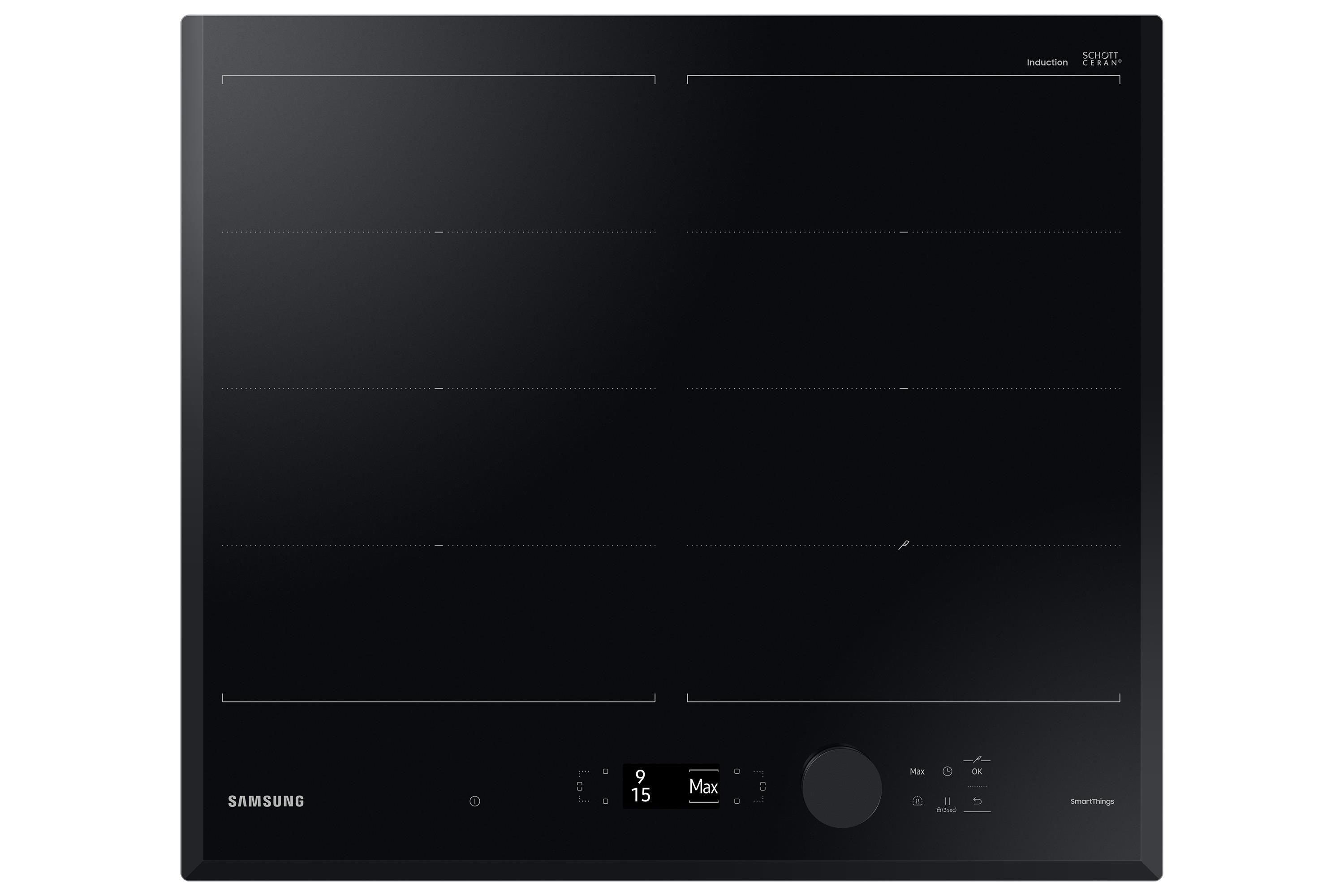 Samsung NZ64B7799KK Piano Cottura a Induzione Slim Fit Sonda Assist Cook 60 cm Extended Dual Flex Zone Sensore Assist Cook Display LCD WiFi integrato