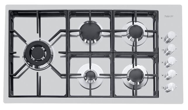 Foster 7257 032 Linea S4000 Piano Cottura a Gas 5 Zone Griglie in ghisa 92 cm Inox Spazzolato
