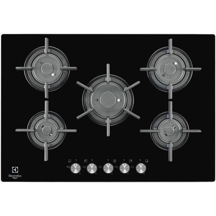 Electrolux PVF750UON Serie 800 Piano Cottura a Gas in Vetro Temperato 5 Zone Flush Vertical Flame 75 cm Nero