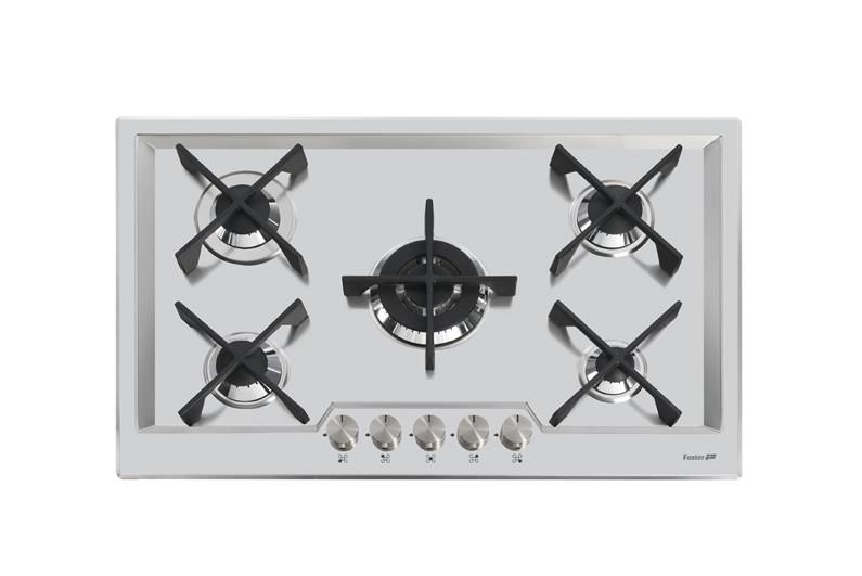Foster 7610 032 KS Piano cottura a Gas 5 Zone Griglie in ghisa 79 cm Acciaio inox Spazzolato