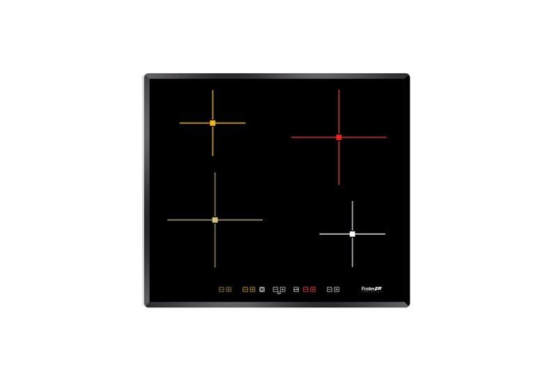 Foster 7372 241 Linea S4000 Induction Con Power Control Piano Cottura a Induzione 4 Zone in vetroceramica 9 Livelli di potenza Powerboost 59 cm Nero