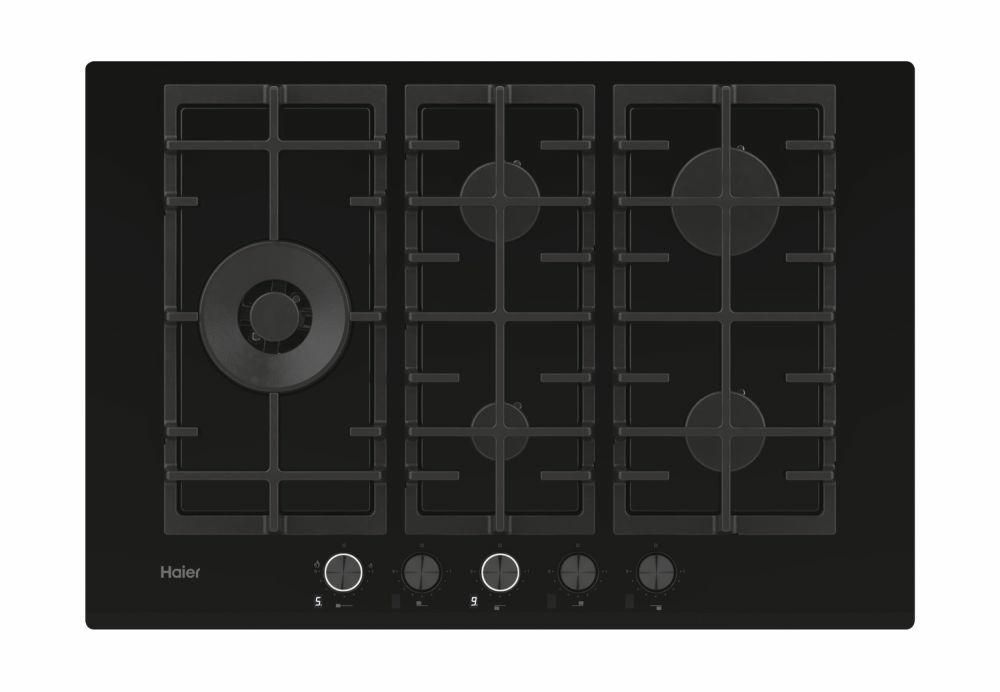Haier I-Move Series 6 HAVG7WL5WS6B-1 Piano cottura da incasso 74.5 cm Gas 5 fuochi Vetro temperato Nero
