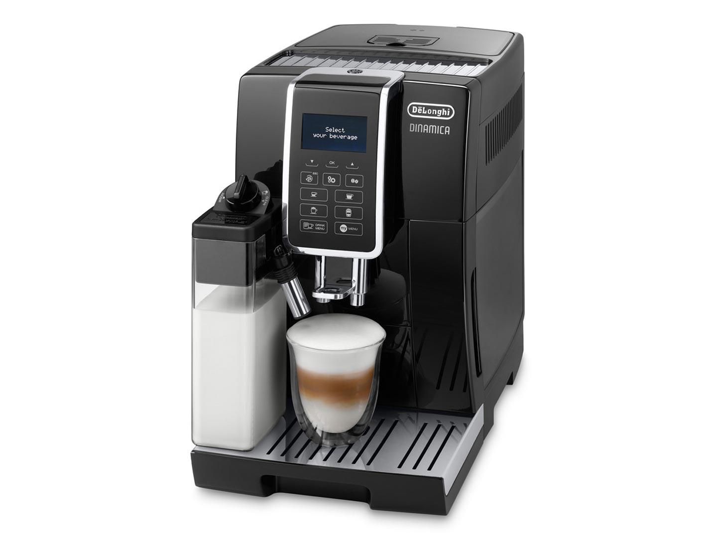 DeLonghi Dinamica ECAM350.55.B Macchina da caffe' Espresso Superautomatica Potenza 1450 W Pressione 15 bar Display LCD Funzione My Menu Nero
