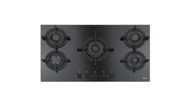 Franke FHCR 905 4G TC HE BK C Piano Cottura a gas 5 Fuochi 90 cm Cristallo Griglie in ghisa 106.0374.288