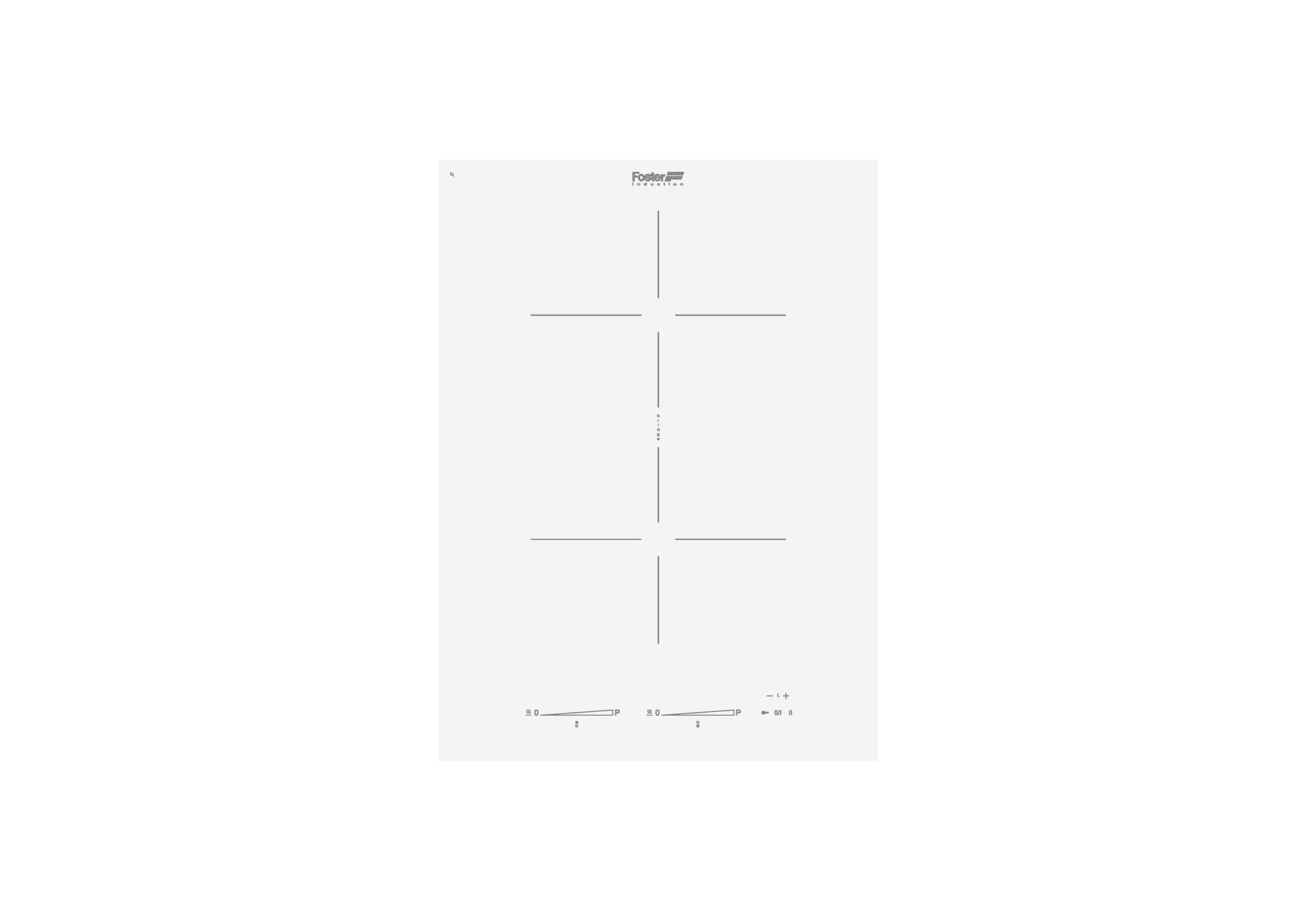 Foster 7341 255 Piano Cottura a Induzione in Vetroceramica S4000 Domino 2 Zone Touch Control Smart Fan 38 cm Bianco