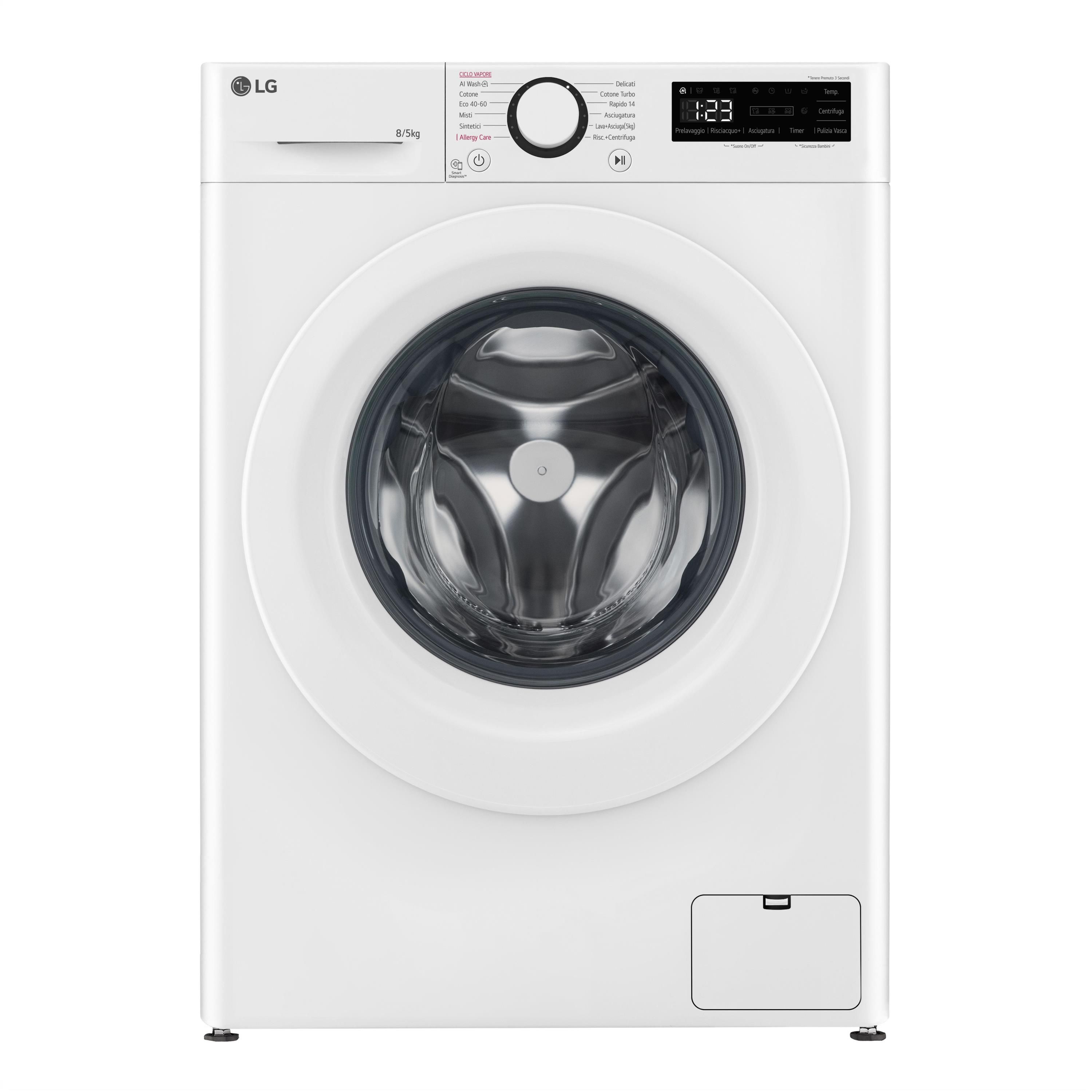 LG D2R3S08NSWW Lavasciuga Slim 8/5kg AI DD Classe Energetica E 1200 Giri AI Wash Vapore - Bomballa LG D2R3S08NSWW Lavasciuga Slim 8/5kg AI DD Classe Energetica E 1200 Giri AI Wash Vapore