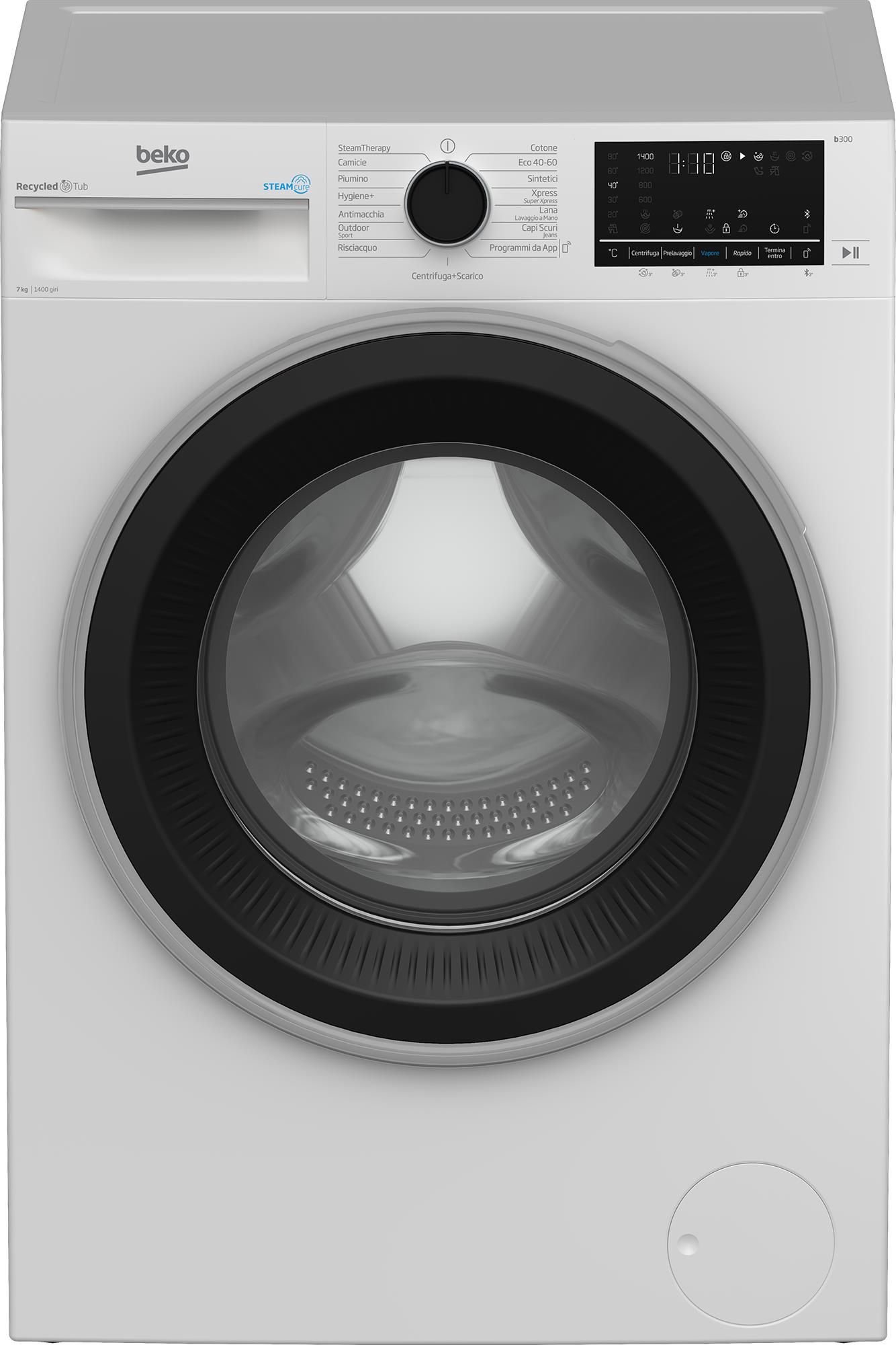 Beko BWUS374S Lavatrice carica frontale Slim 7 Kg Classe A Profondità 45 cm Centrifuga 1400 giri Inverter a Vapore