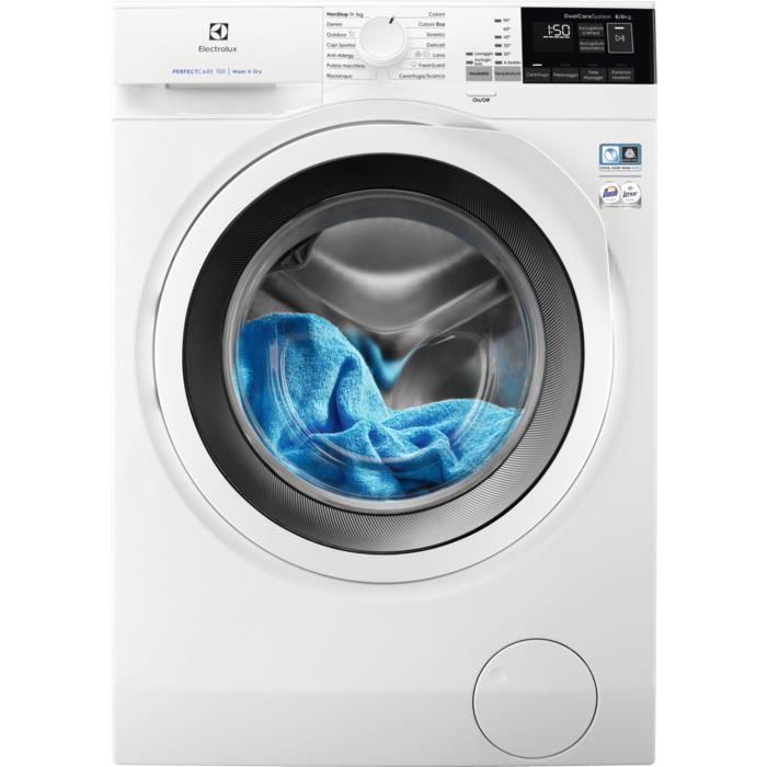 Electrolux EW7W486W Lavasciuga Classe energetica E (A) Capacita' di carico 8/6 Kg Centrifuga 1600 giri DualCare SensiCare