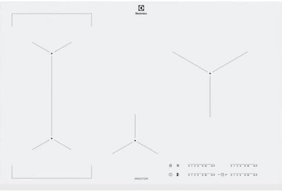 Electrolux EIV83443BW Piano Cottura a Induzione in Vetroceramica 3 Zone Infinite Hob2Hood SliderTouch Bridge 80 cm Bianco