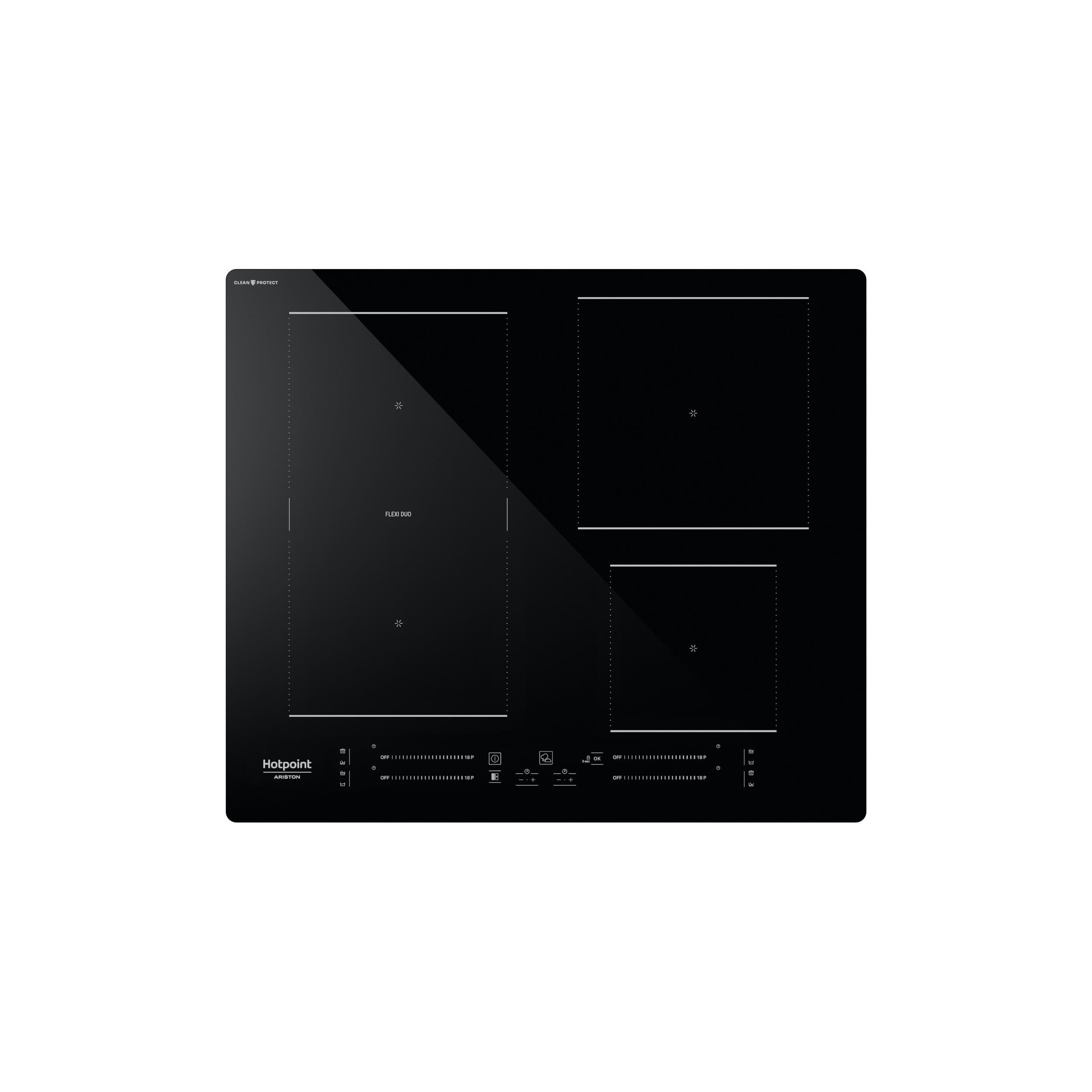 Hotpoint HS4960CCPNE Piano cottura a induzione da incasso in vetroceramica 4 fuochi 60 zona Flex cm nero