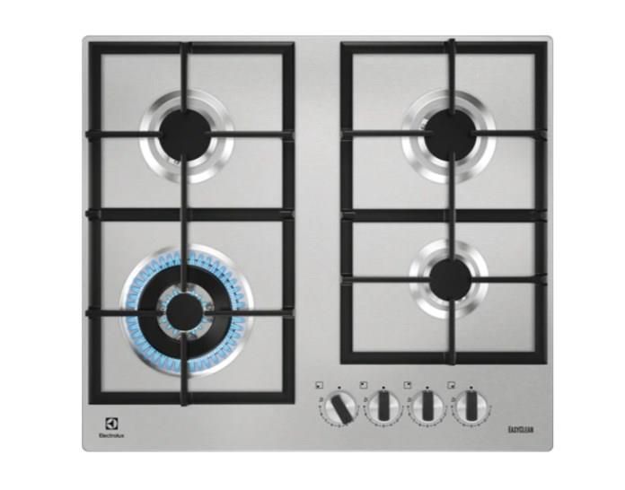Electrolux KGU64361Z Piano cottura a gas Ultraflat 4 fuochi 1 bruciatore Wok multicorona Griglie in ghisa 60 cm Inox Antimpronta