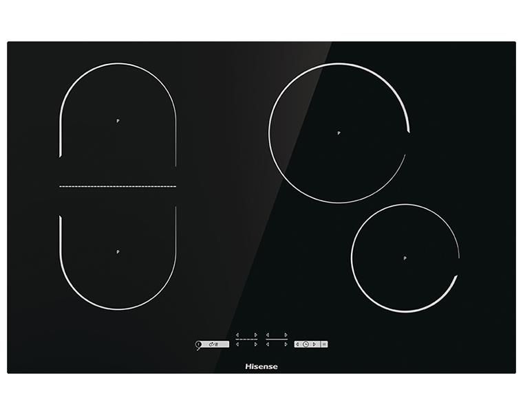 Hisense I8433C Piano Cottura a Induzione 4 Zone Funzione Bridge 80 cm Nero