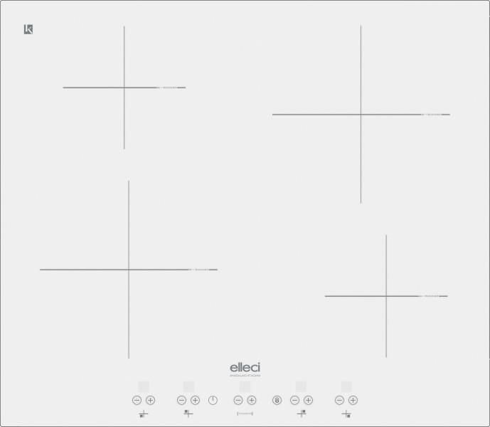 ELLECI PKIL60196 Linea Leaf Piano Cottura a Induzione in vetroceramica 4 Zone Con Boost 9 Livelli di potenza 60 cm Kera White 96