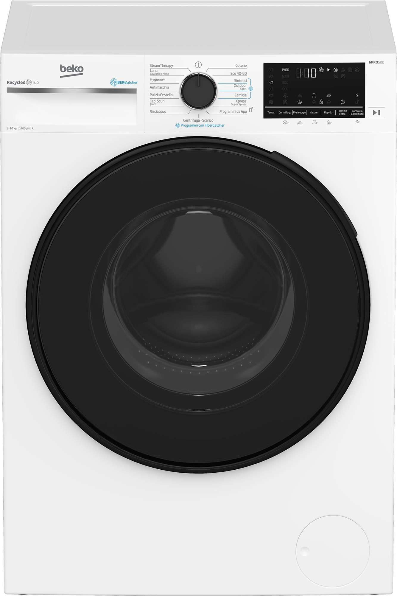 Beko bPRO 500 BWT5104BF Lavatrice Beyond 10Kg 1400 Giri FiberCatcher Classe Energetica A