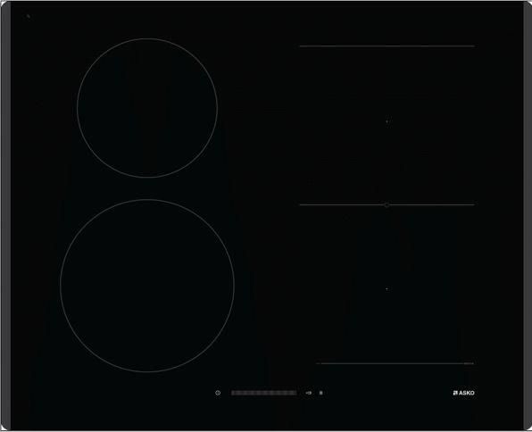 ASKO HI 1621 G Piano Cottura a Induzione 4 Zone 1 Zona Bridge 10 Livelli di Potenza Allboost Touch Control 60 cm Nero