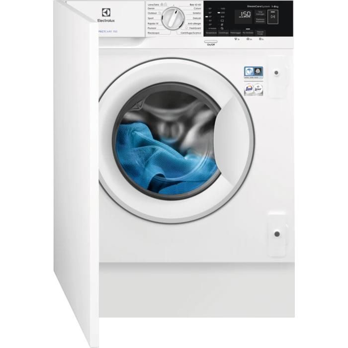 Electrolux EW7F484BI PerfectCare 700 Lavatrice Caricamento Frontale SensiCare Vapore PRO Classe Energetica D Capacita' di carico 8Kg Centrifuga 1351 Giri/min Bianco