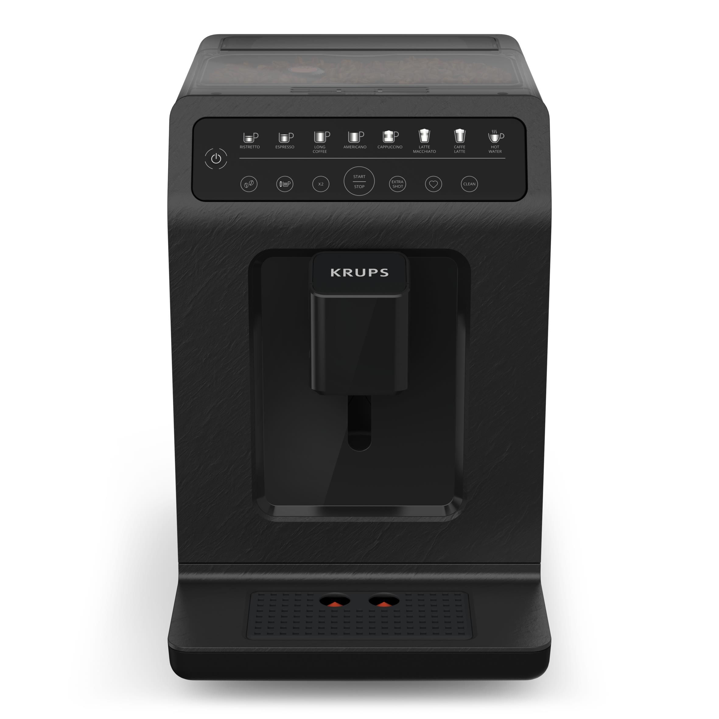 KRUPS EA897B10 Evidence Eco-Design Macchina da caffè automatica con sistema One-Touch per preparare 8 bevande personalizzate in nero