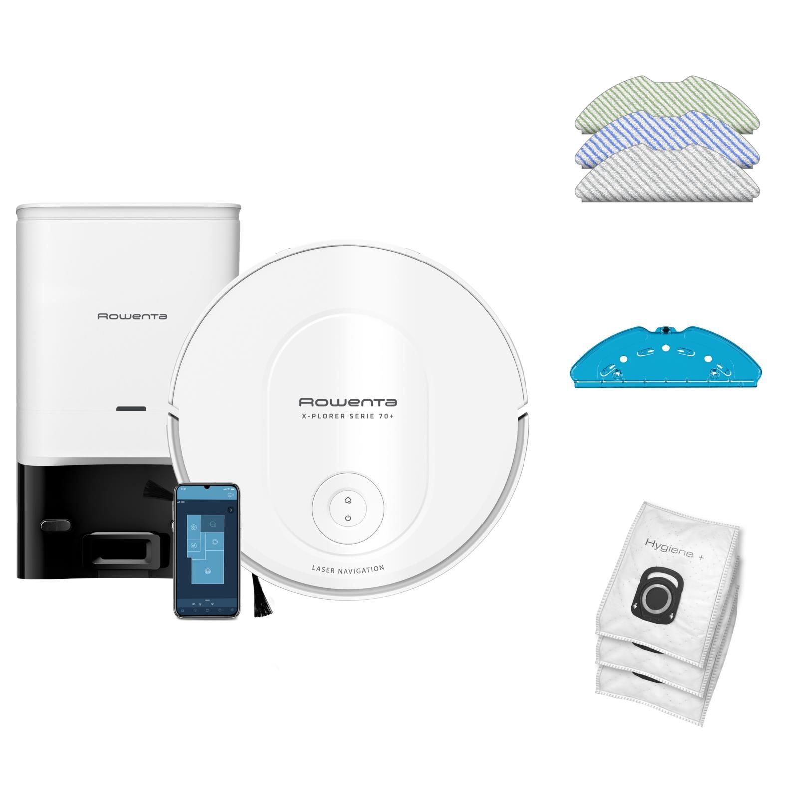 Rowenta RR8497 Robot Aspirapolvere senza Sacco Lava e Aspira Autonomia 120 min Contenitore 0.35 Litri colore Bianco X-Plorer - Bomballa Rowenta RR8497 Robot Aspirapolvere senza Sacco Lava e Aspira Autonomia 120 min Contenitore 0.35 Litri colore Bianco X-Plorer