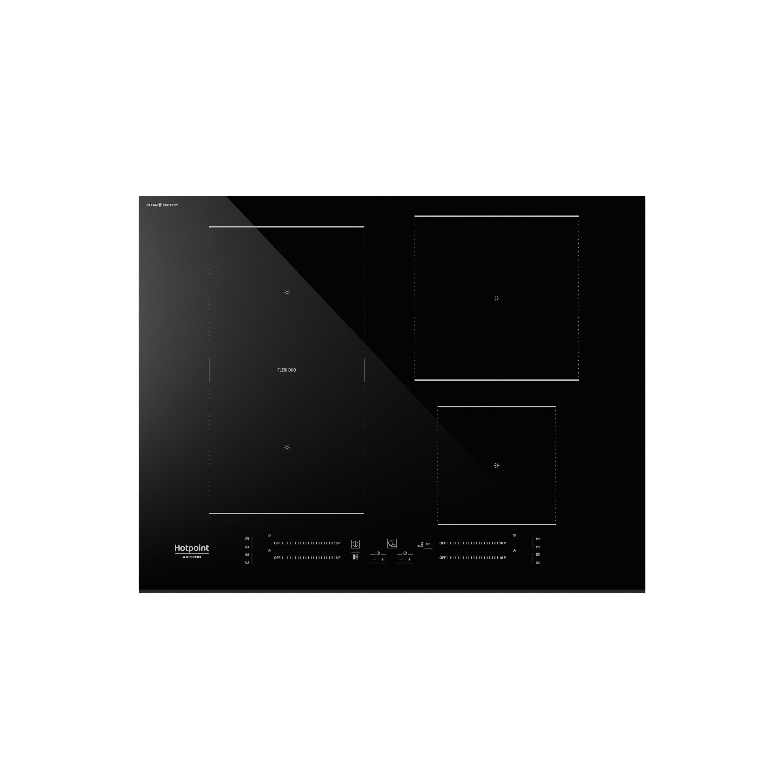 Hotpoint PC AR HS 1865C Piano Cottura Induzione 4 Fuochi Potenza 7200 Watt 65 cm in Vetroceramica colore Nero