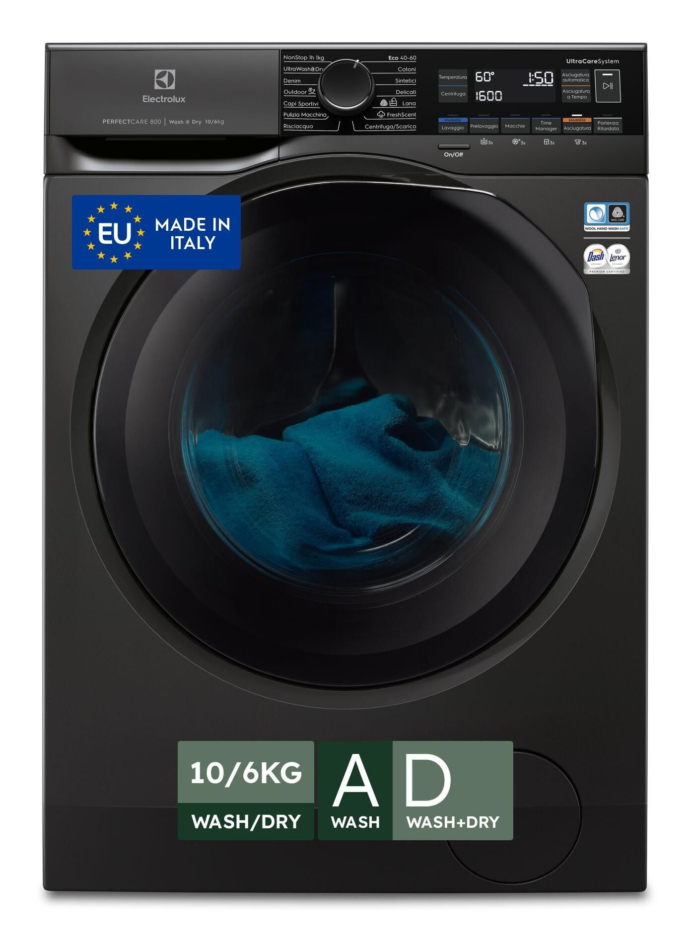 Electrolux EW8W16BLACK Lavasciuga Serie 800 Ultracare 10Kg/6Kg Classe Energetica D - Bomballa Electrolux EW8W16BLACK Lavasciuga Serie 800 Ultracare 10Kg/6Kg Classe Energetica D