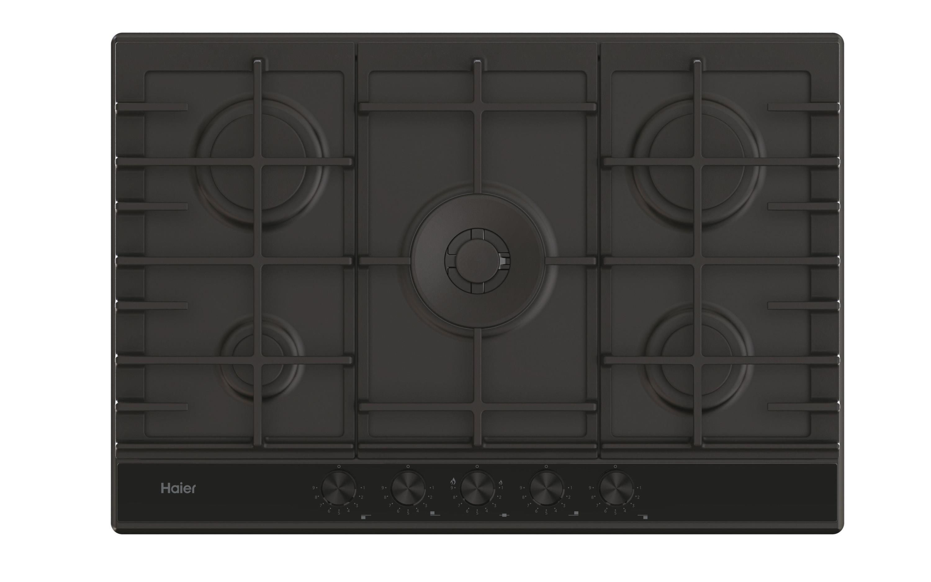 Haier On Metal Serie 6 HAHG7W5HEB Piano cottura a gas 5 zone Nero