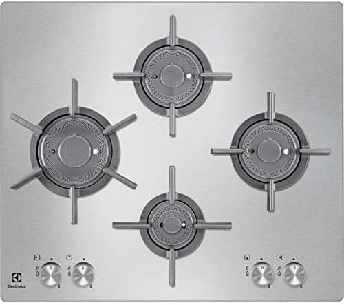 Electrolux PQF645UOX Piano Cottura a Gas 4 Fuochi Griglie in Ghisa Flush VerticalFlame 60 cm Acciaio Inox