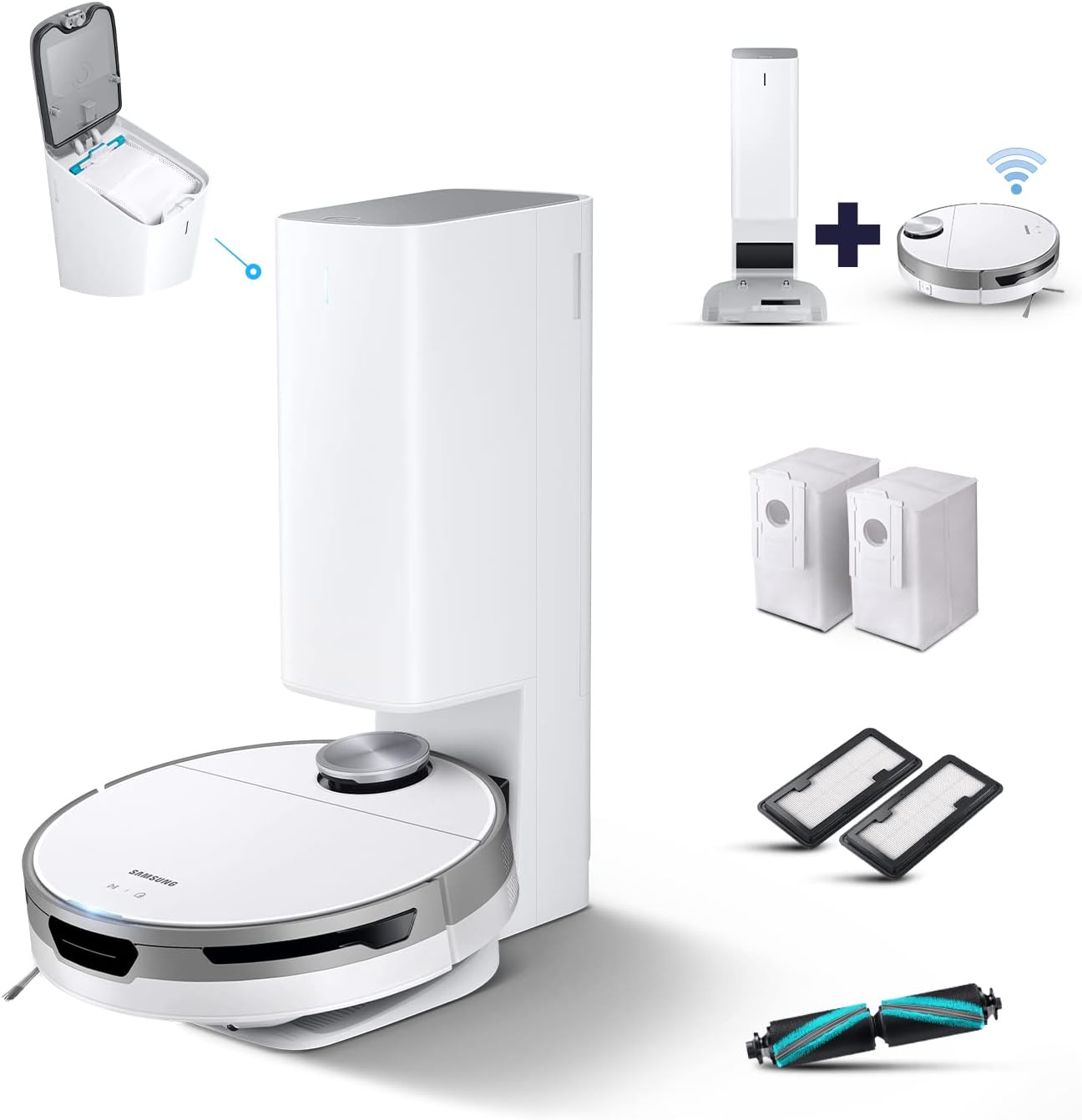 Samsung VR8500T Aspirapolvere Robot 0.3 Litri Senza Sacchetto Bianco